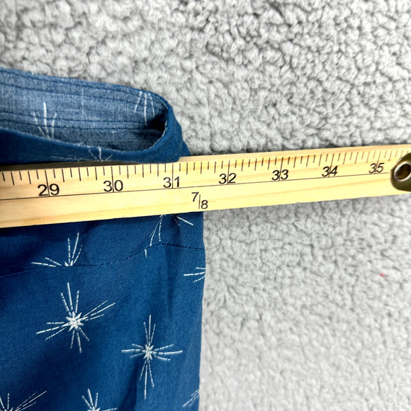 Torrid‎ Tank Top Womens 5X Blue Geometric Star V Neck Flowy Challis Stitch Boho - Picture 5 of 7